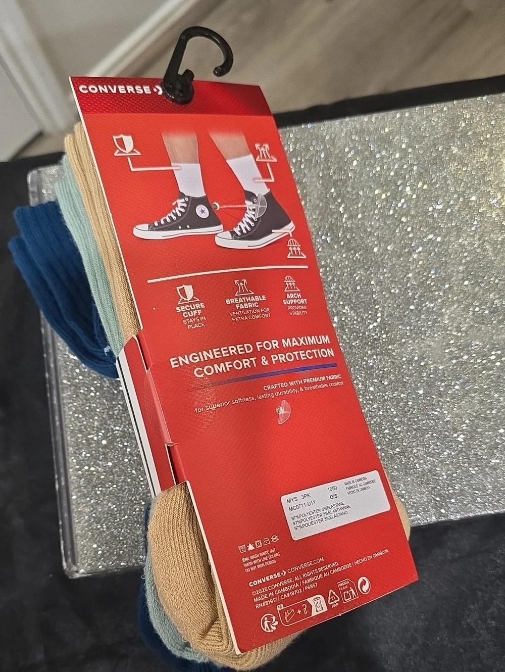 Converse 3-PK Foundational Cushioned Half Crew Socks